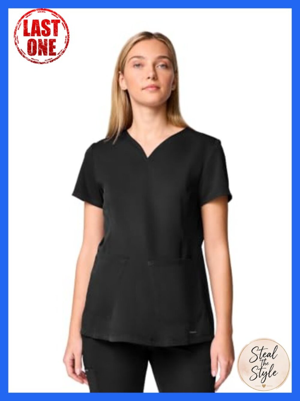 Womens Maternity Scrub Top V Neck Dolman Sleeve 2-Way Stretch